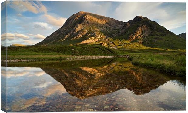  Summer reflections of Buachaille Etive Mor Canvas Print by Stephen Taylor