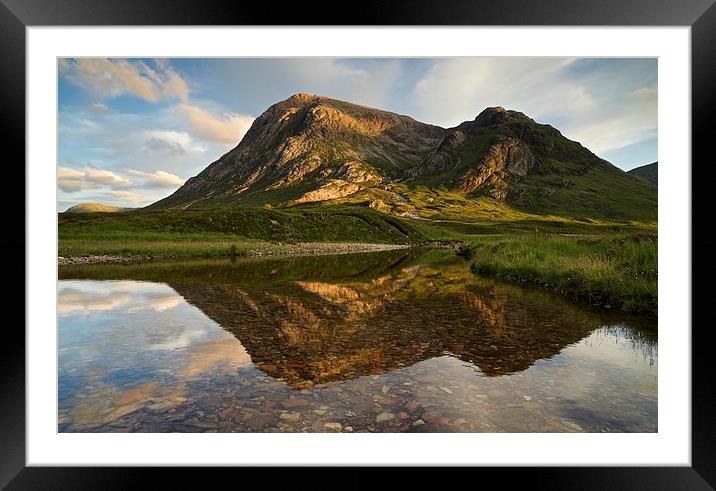  Summer reflections of Buachaille Etive Mor Framed Mounted Print by Stephen Taylor