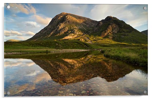  Summer reflections of Buachaille Etive Mor Acrylic by Stephen Taylor