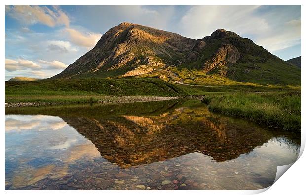  Summer reflections of Buachaille Etive Mor Print by Stephen Taylor