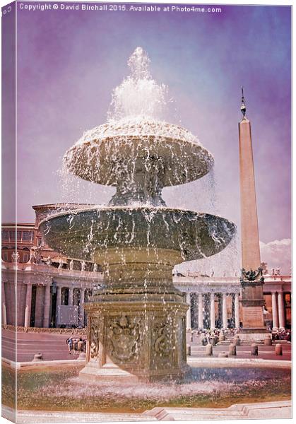  Vatican City Fountain Canvas Print by David Birchall
