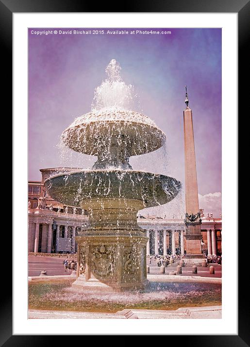  Vatican City Fountain Framed Mounted Print by David Birchall