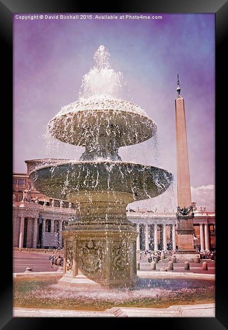  Vatican City Fountain Framed Print by David Birchall