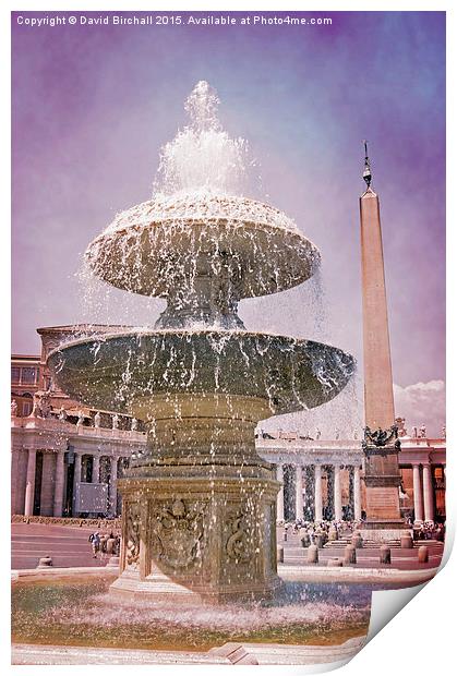  Vatican City Fountain Print by David Birchall