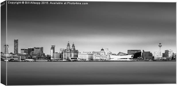 Panorama of Liverpool waterfront. Canvas Print by Bill Allsopp