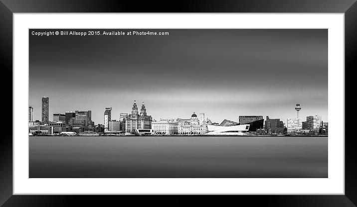 Panorama of Liverpool waterfront. Framed Mounted Print by Bill Allsopp