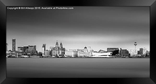 Panorama of Liverpool waterfront. Framed Print by Bill Allsopp