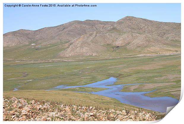  The River Kherlen, Mongolia Print by Carole-Anne Fooks