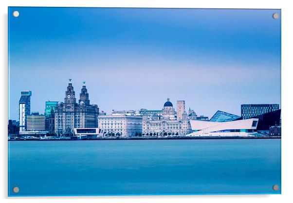 Liverpool waterfront. Acrylic by Bill Allsopp