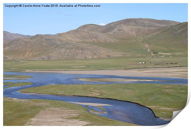   The River Kherlen, Mongolia Print by Carole-Anne Fooks