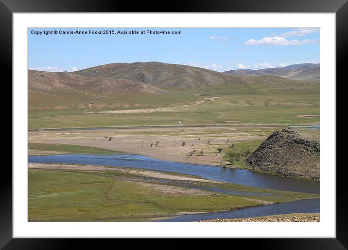   The River Kherlen, Mongolia Framed Mounted Print by Carole-Anne Fooks