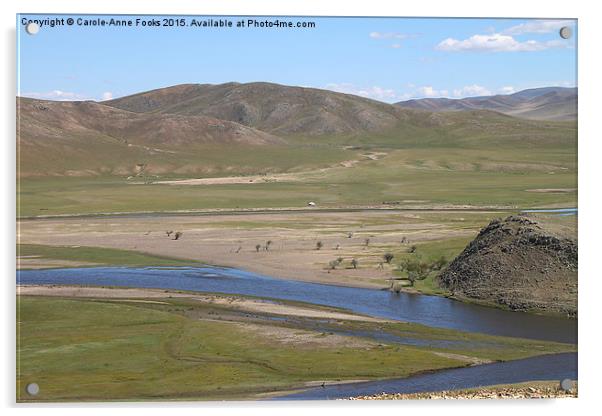   The River Kherlen, Mongolia Acrylic by Carole-Anne Fooks