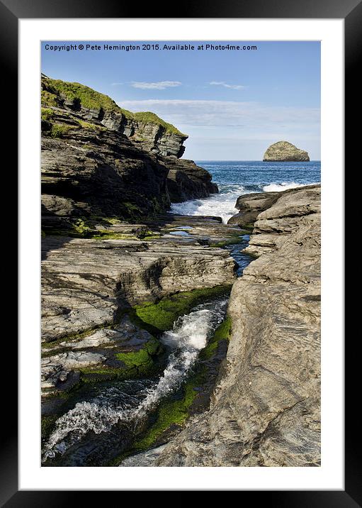 Trebarwith Strand in North Cornwall Framed Mounted Print by Pete Hemington