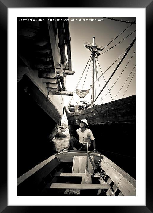 Sailor, Sunda Kelapa harbour Jakarta, Indonesia Framed Mounted Print by Julian Bound