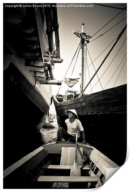 Sailor, Sunda Kelapa harbour Jakarta, Indonesia Print by Julian Bound