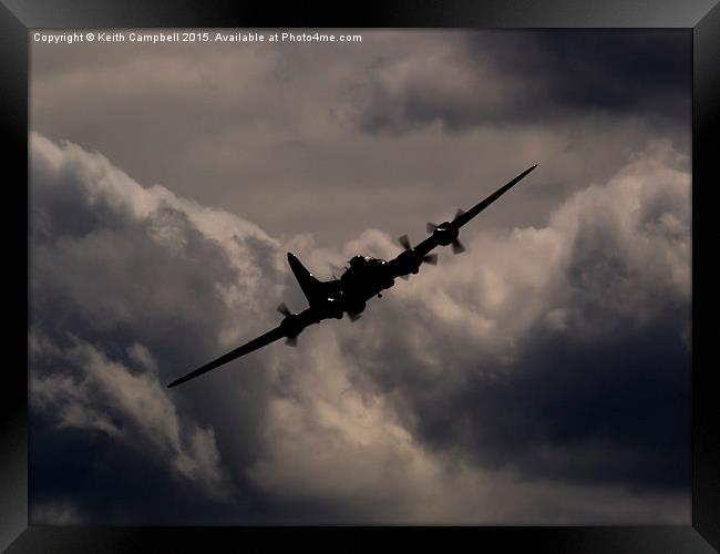  B-17 in the clouds Framed Print by Keith Campbell