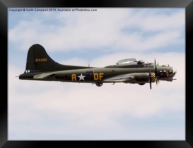  B-17 Memphis Belle Framed Print by Keith Campbell