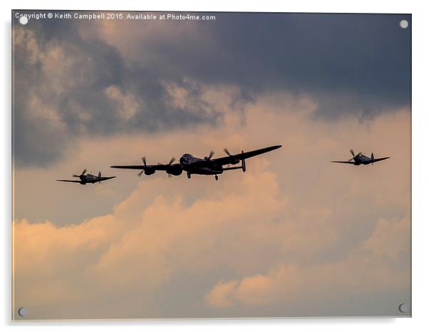  BBMF Trio - Lancaster and Spitfires Acrylic by Keith Campbell