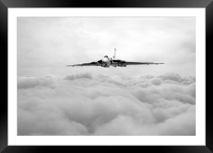 Vulcan Cruising - Mono Framed Mounted Print by J Biggadike