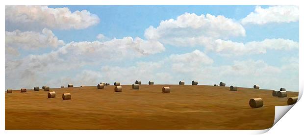  Bale Hill in Summer Print by Trevor Butcher