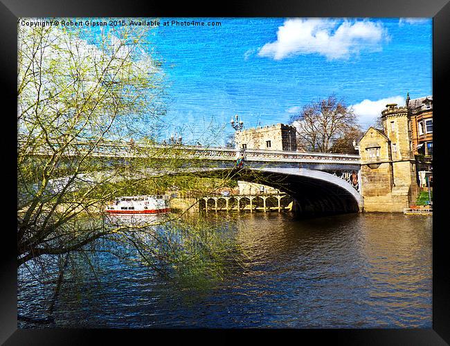  York City Lendal bridge with textured background Framed Print by Robert Gipson