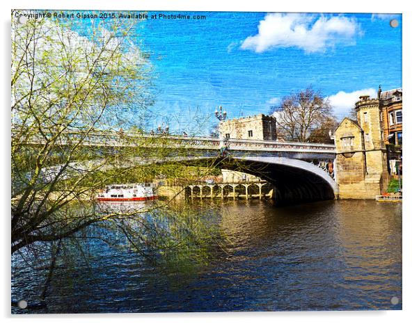  York City Lendal bridge with textured background Acrylic by Robert Gipson