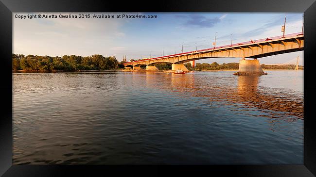 Slasko Dabrowski Bridge panorama Framed Print by Arletta Cwalina