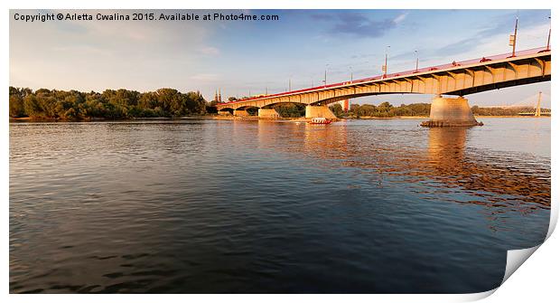 Slasko Dabrowski Bridge panorama Print by Arletta Cwalina