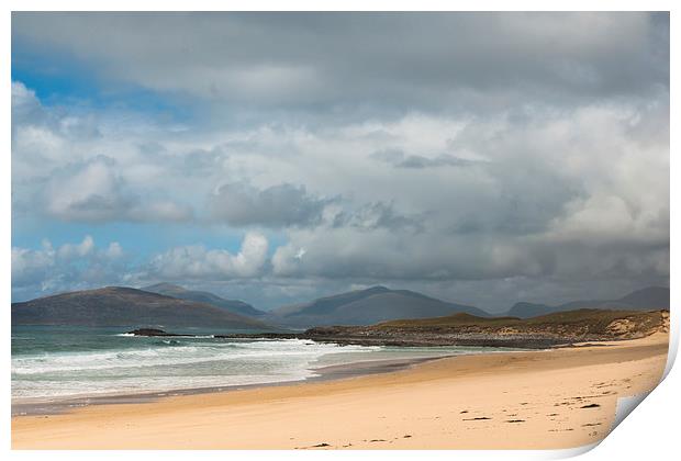 Landscape, Traigh Mhor beach, South Harris, Wester Print by Hugh McKean