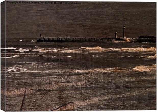  From Sandsend towards Whitby with texture Canvas Print by Robert Gipson