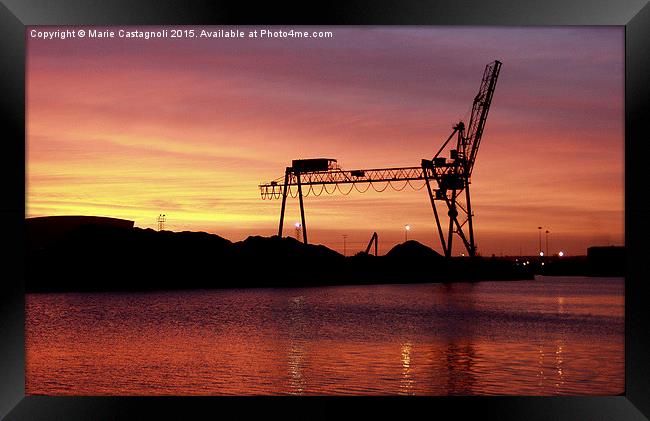 Tilbury Docks At Sun Rise Framed Print by Marie Castagnoli