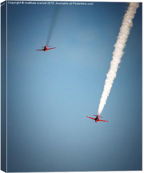  Incoming Red Arrows Canvas Print by matthew  mallett