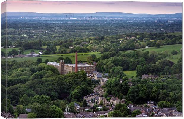 Bollington and Manchester Canvas Print by Phil Sproson