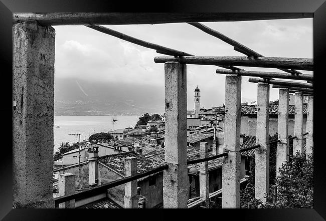 The rooftops of Limone sul Garda Framed Print by Julian Bowdidge