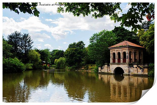 Birkenhead Park, Swiss Bridge & Boathouse Print by Frank Irwin