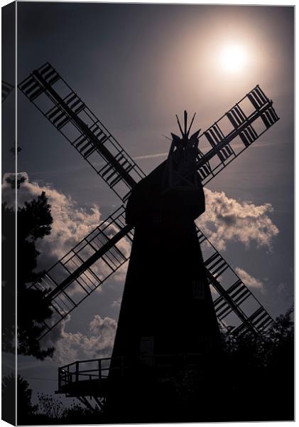  Silhouette of a Windmill Canvas Print by Louise Wilden