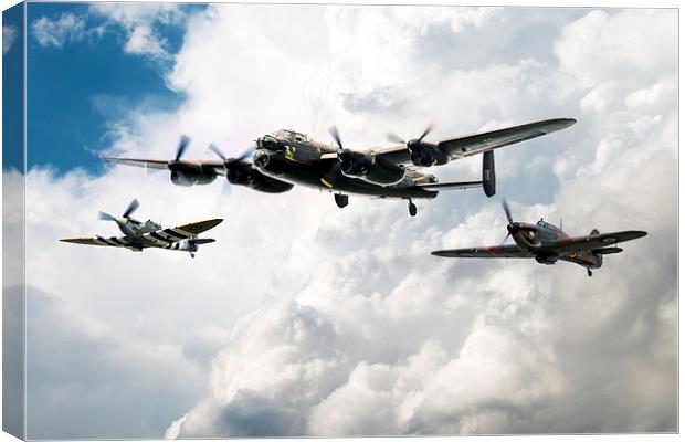 Lancaster Spitfire Hurricane Canvas Print by J Biggadike