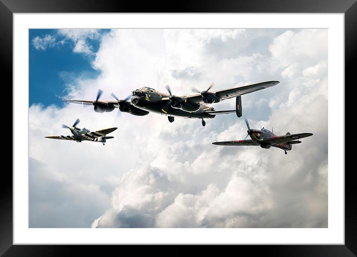 Lancaster Spitfire Hurricane Framed Mounted Print by J Biggadike