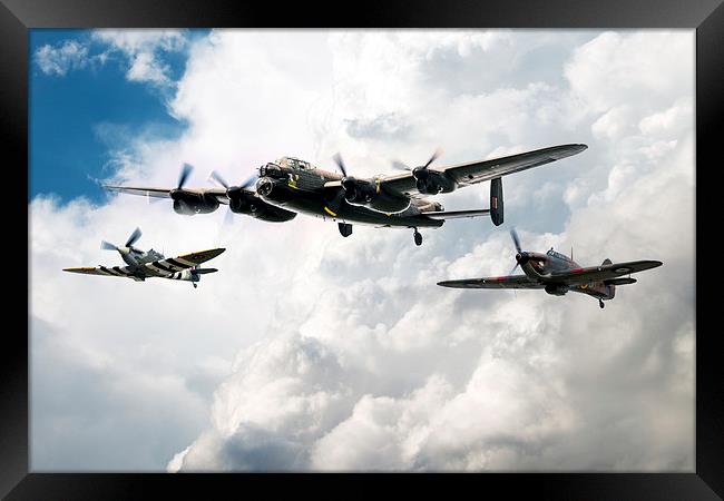 Lancaster Spitfire Hurricane Framed Print by J Biggadike