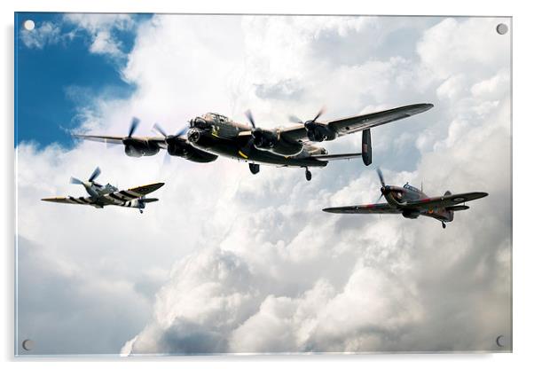 Lancaster Spitfire Hurricane Acrylic by J Biggadike