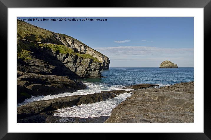  Trebarwith Strand in North East Cornwall Framed Mounted Print by Pete Hemington