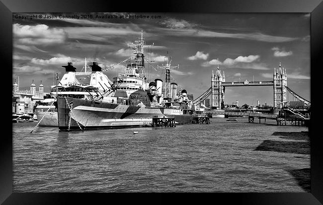  HMS Belfast, London Framed Print by Jason Connolly