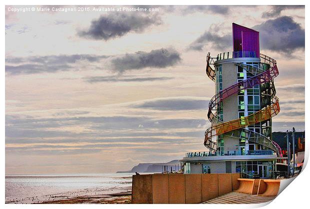  A Vertical View Pier Print by Marie Castagnoli