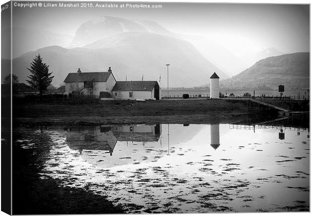  Misty Ben Nevis Reflections. Canvas Print by Lilian Marshall
