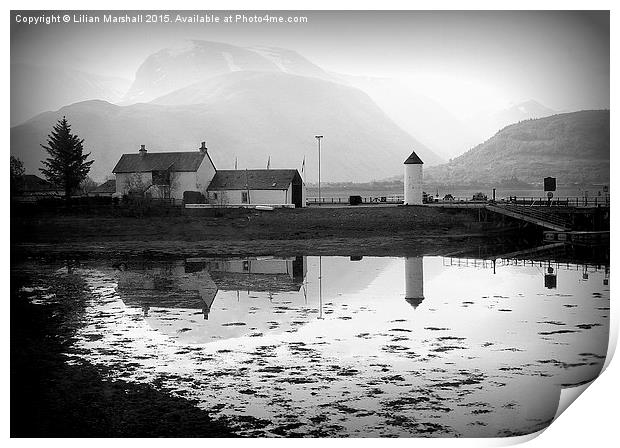 Misty Ben Nevis Reflections. Print by Lilian Marshall