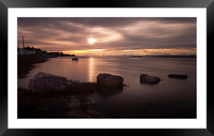  Loughor estuary sunset Framed Mounted Print by Leighton Collins