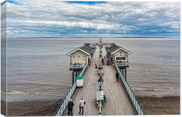 Looking Down The Pier 1 Canvas Print by Steve Purnell