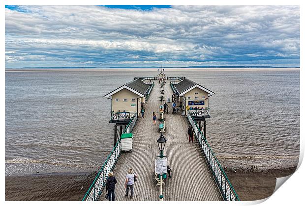 Looking Down The Pier 1 Print by Steve Purnell