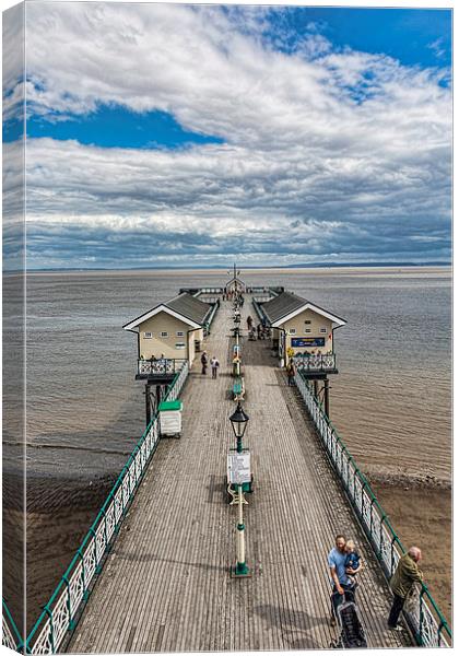 Looking Down The Pier 2 Canvas Print by Steve Purnell