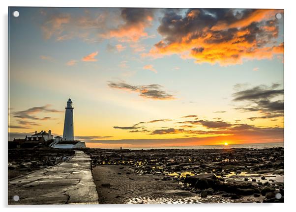 Lighthouse on a beautiful morning........ Acrylic by Naylor's Photography
